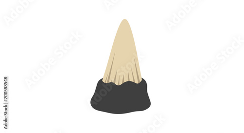 Schilderij op canvas Fossilized Shark Tooth, Ancient Predator Fossil, Paleontology Icon