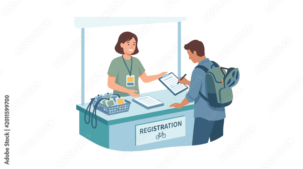 Fototapeta premium Healthcare Worker Administering Vaccination at Clinic Booth.