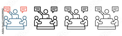 Conference Icon Collection Set Different Style