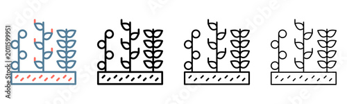 Crop Icon Collection Set Different Style