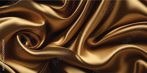 Canvastavla Elegant gold silk and satin fabric texture creates a luxurious shiny wave backgr