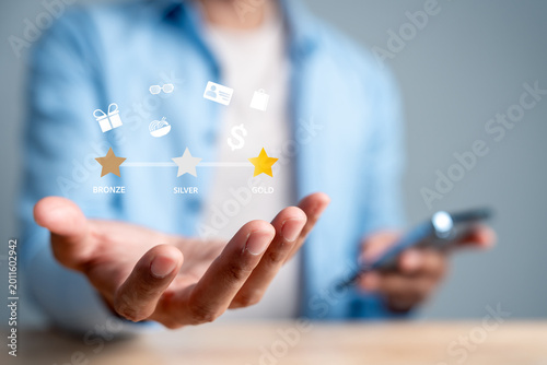 Quadro em tela Customer loyalty rank reward and membership benefit