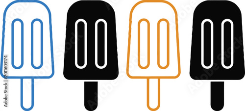Obraz na płótnie Four stylized popsicle graphics with different outlines and color schemes