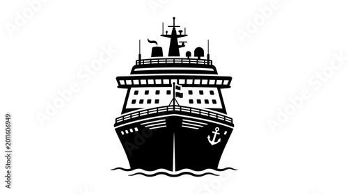 Majestic cruise ship sailing on the ocean, symbolizing travel and adventure.