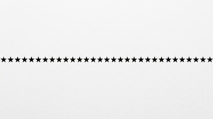 A simple, clean line of repeating black stars on a white background.