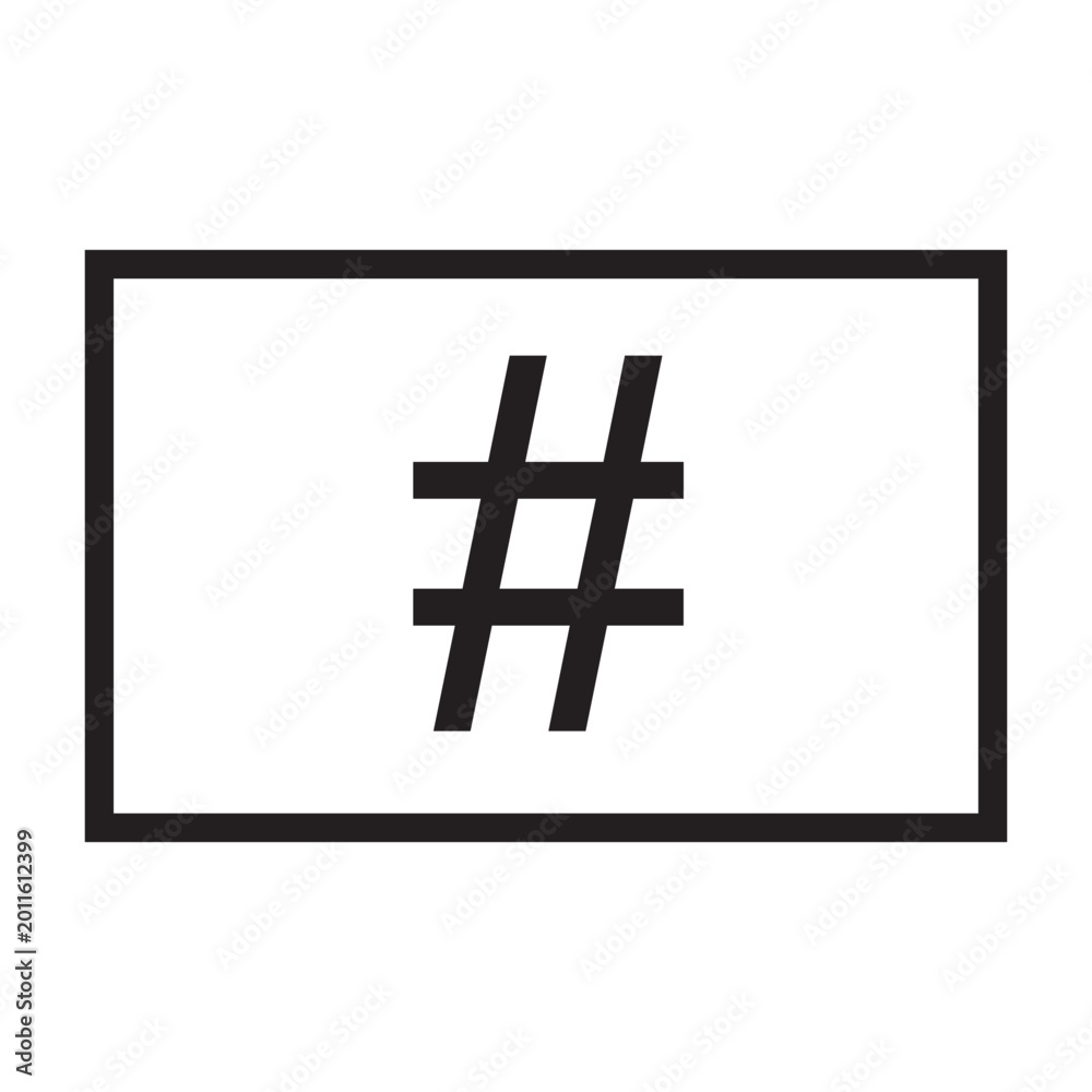 Fototapeta premium Hashtag Symbol Icon for Social Media Content Strategy, Digital Marketing Campaigns, and Online Community Engagement Design