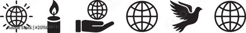 Global Peace and Hope Icons globe world