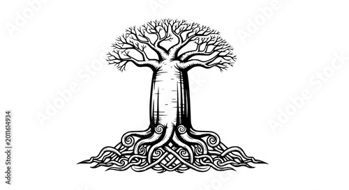Foto Entwined Roots Tree Symbol Illustration