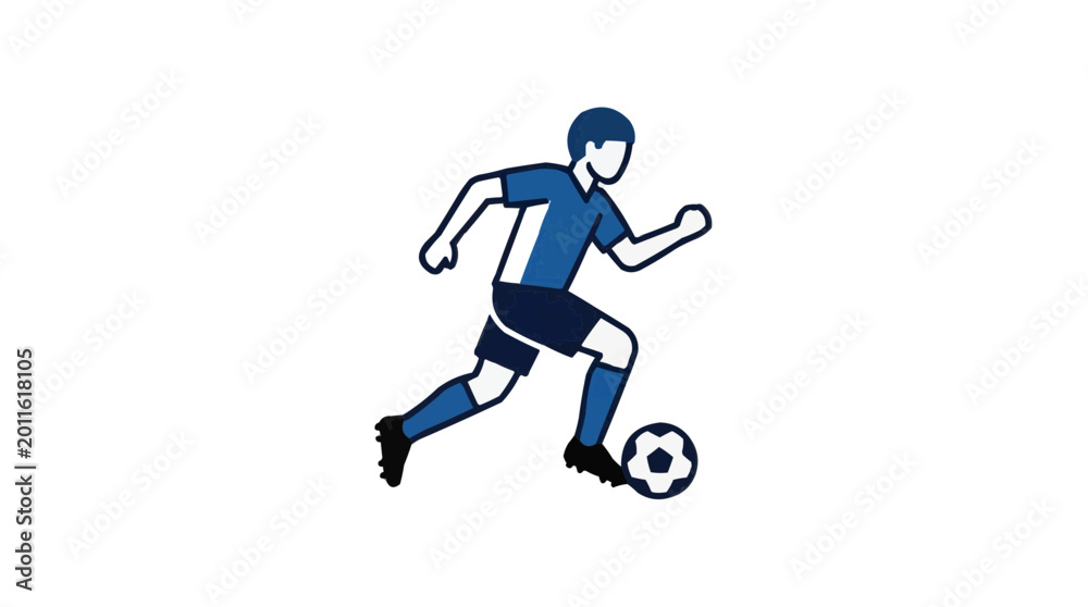 Fototapeta premium A black vector illustration of a boy and woman athlete in an action silhouette running with a football ball during a sports competition game
