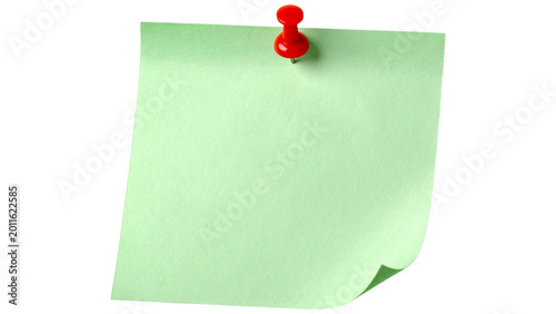 Foto sticky note with push pin isolated on transparent background