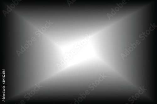 Bild auf Leinwand Abstract Monochrome Rectangular Gradient Background with Central White Glow, Art