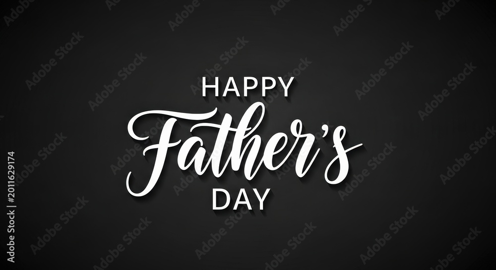 Obraz premium Minimalist greeting card for father’s day with handwritten style text script white