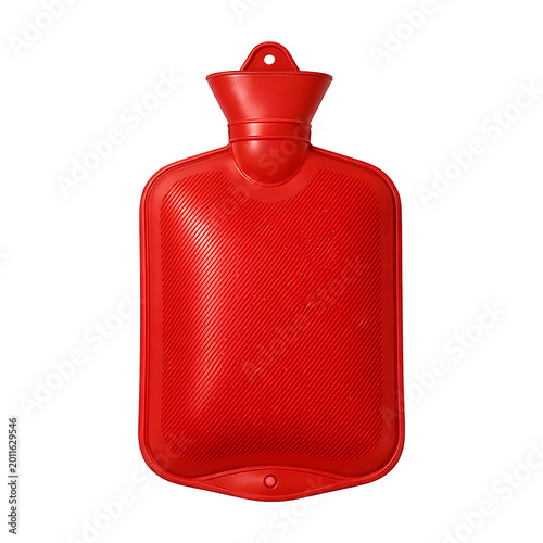 Red Rubber Hot Water Bottle for Pain Relief