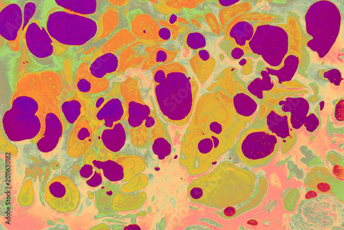 Colorful Abstract Ebru Ink Art
