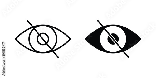 Foto Blindness icon set. Black vector symbols