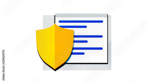 Yellow Shield Protecting Document with Blue Lines and Gray Shadow Free Download Yellow Shield Protecting Document with Blue Lines and Gray Shadow - GFXLoad