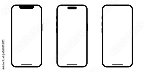 Photos Smartphone frame mockup set, modern mobile screen template