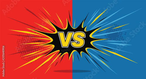 Photos Versus Symbol Comic Style Explosion Background 1.
