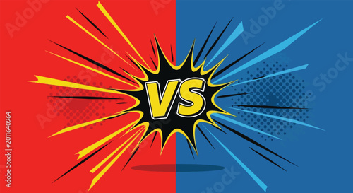 Tableau sur toile Versus Symbol Comic Style Explosion Background 2.
