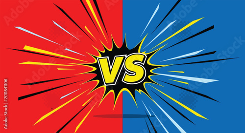 Fotografie Versus VS Symbol Comic Explosion Background 1.