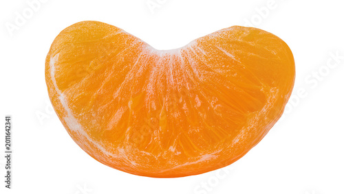 Fényképezés Bright Orange Citrus Wedge with Juicy Pulp and Rind Texture