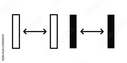 Canvastavla Gap icon set. Black vector symbols
