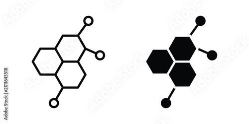 Bild auf Leinwand Hormones icon set. Black vector symbols