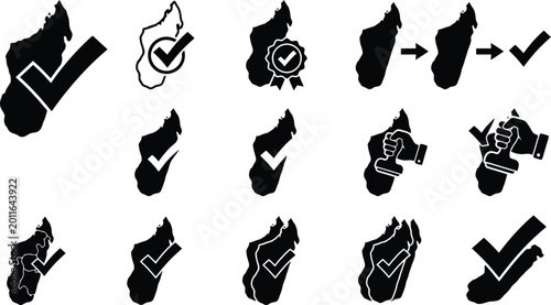 Verschiedene Silhouetten und Umrisse der Landkarte der Türkei in Schwarz und Weiß.