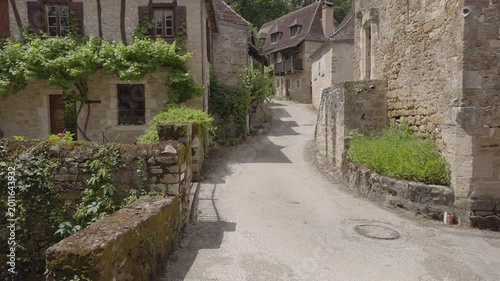 Quiet rural lane in scenic Saint Cyprien village, Dordogne
