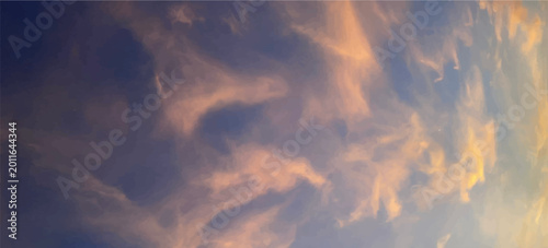 Obraz na plátne Sky sunset evening sunrise cloud weather dramatic landscape goldent and indigo c