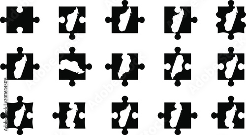 Verschiedene Silhouetten und Umrisse der Landkarte der Türkei in Schwarz und Weiß.
