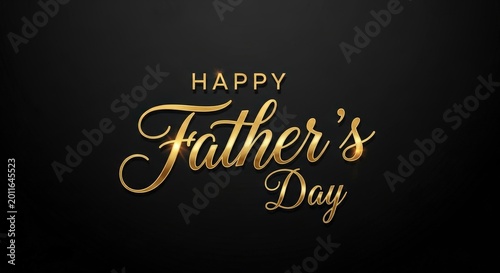 Gold calligraphy happy father's day greeting card father’s text