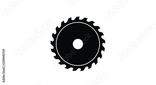 Konstfotografi Circular saw blade silhouette on a white background high quality
