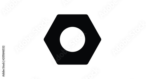 Tableau sur toile Hex nut silhouette on a white background silhouette high quality