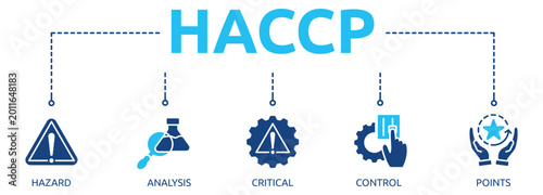 Bilde på lerret haccp glyph banner icon of hazard, analysis, critical, control, points