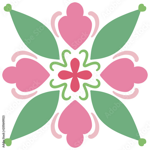 Nordic floral decorative pattern illustration