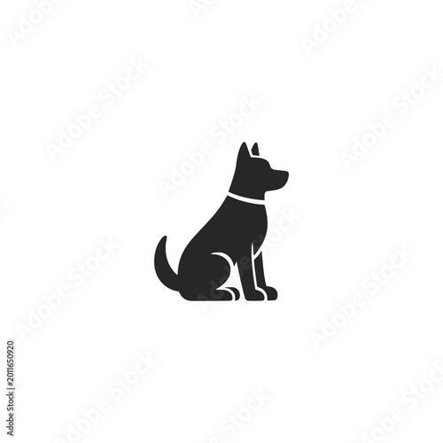 Minimalist German Shepherd Dog Silhouette Icon Vector