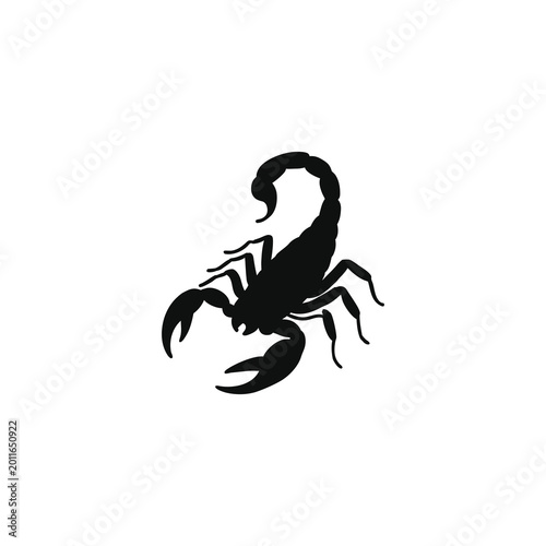Scorpion Silhouette Vector Icon Isolated on White Background