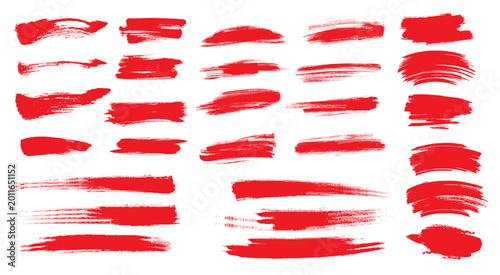 Fotografie Collection of red colour ink or stroke