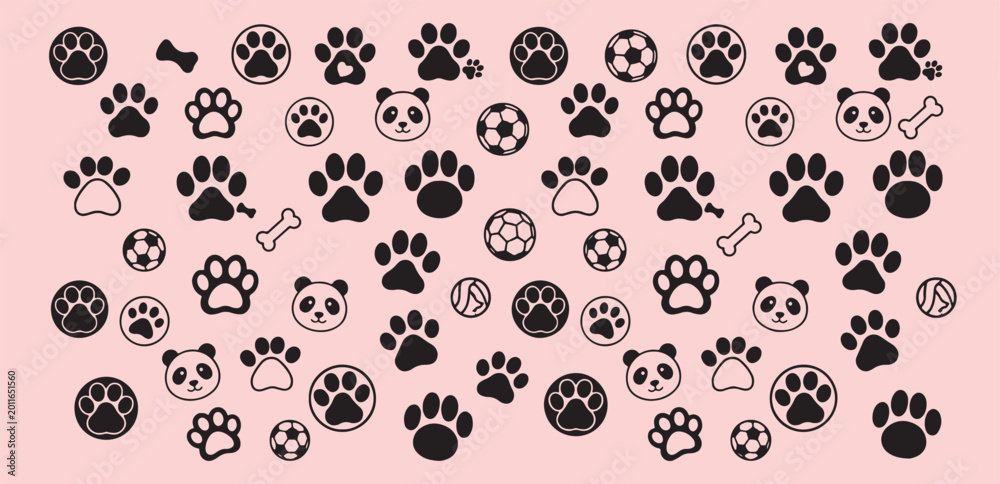 Fototapeta premium Seamless abstract pattern with numbers and circles featuring soccer football sports and animal icons in vector illustration design