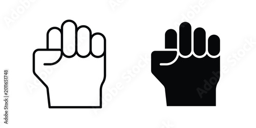Schilderij op canvas Will power icon set. Black vector symbols