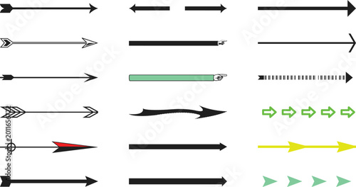 Vintage Vector Arrow Ribbon Banner Set Illustration