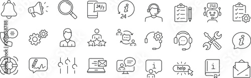 Fotografie Customer service set of web icons