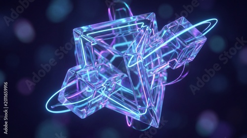 Abstract Spatial Computing Data Network Glowing Nodes