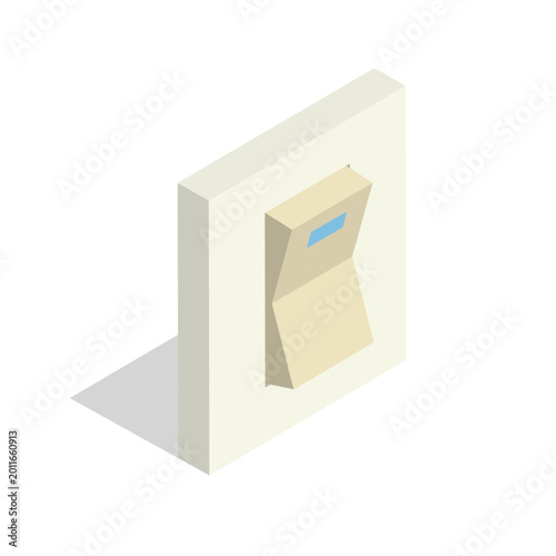 Isometric light switch icon, 3D illustration, concept of energy and control