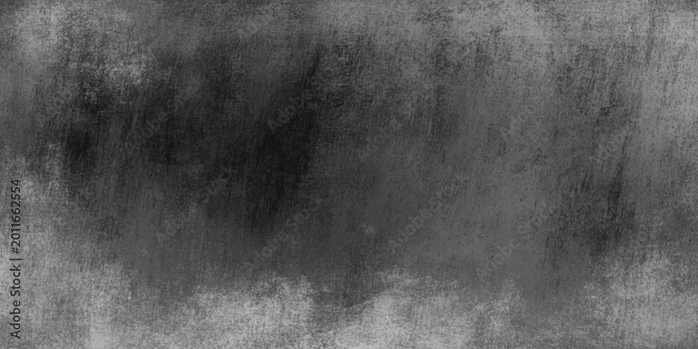 Fototapeta premium A dark black and white grunge background featuring an old textured concrete wall with a dirty vintage paper pattern on a rough gray surface