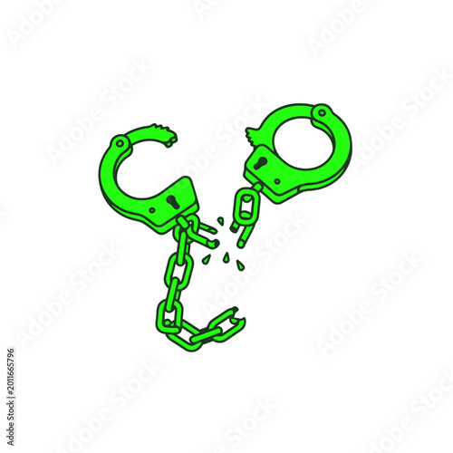 Photography Broken Handcuffs - Symbol of Freedom and Escape
