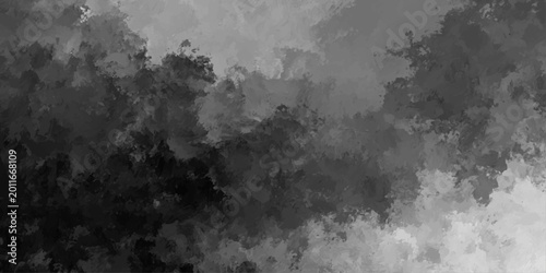 Slika na platnu Abstract black and white grunge background featuring a dark storm of motion with