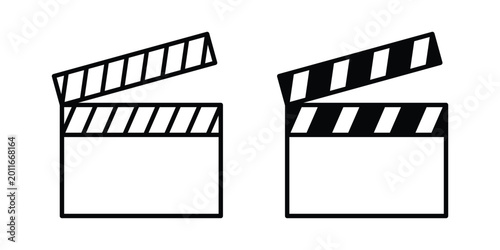 Schilderij op canvas Film clapperboard icon. Vector icons for design projects