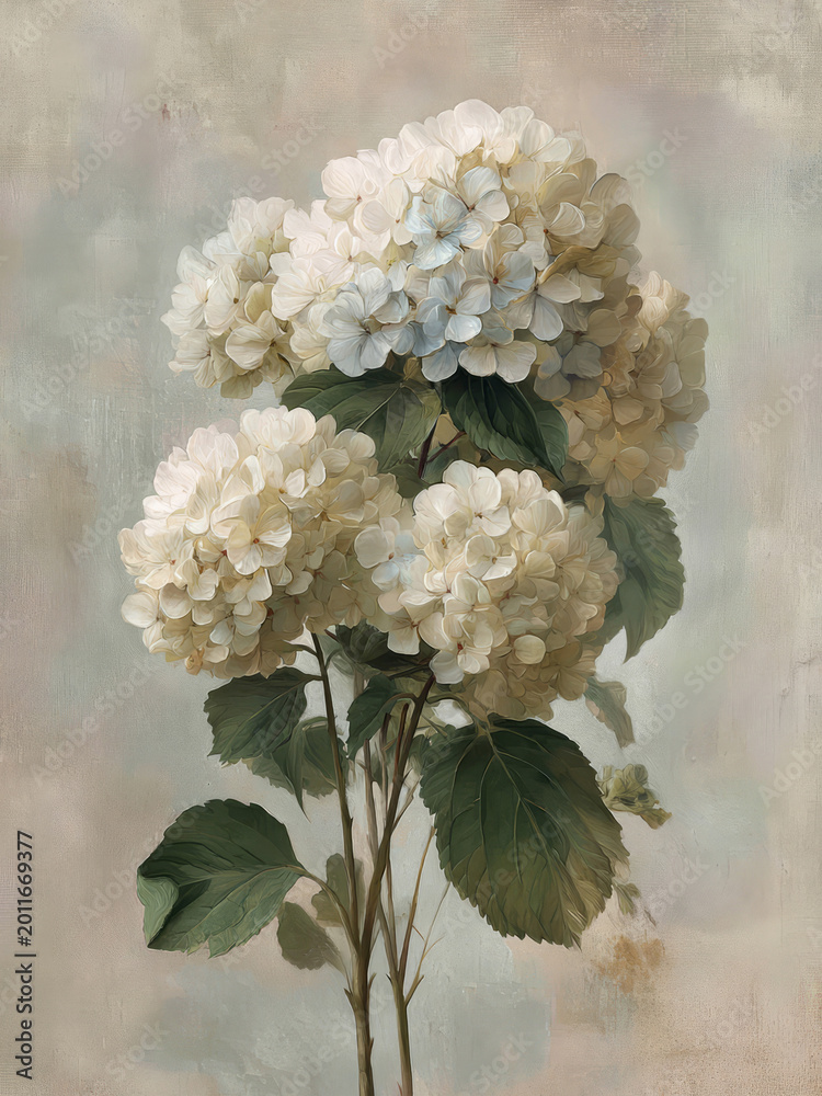 Obraz premium Hydrangea Bouquet Vintage Oil Painting